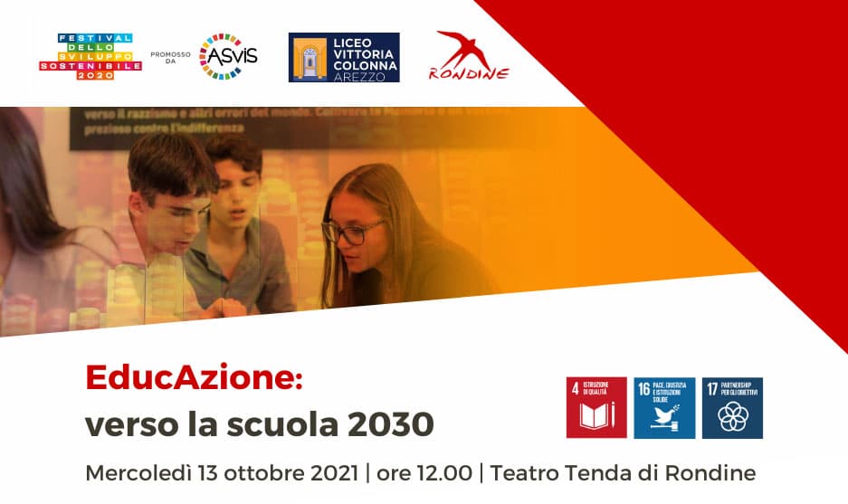 poster educAzione, verso la scuola del 2030. Confronto sugli sdg dell'agenda 2030